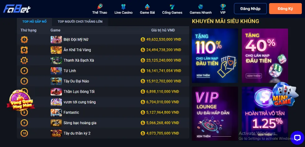 Thưởng nạp lần đầu thể thao vvvwin88 chính thức